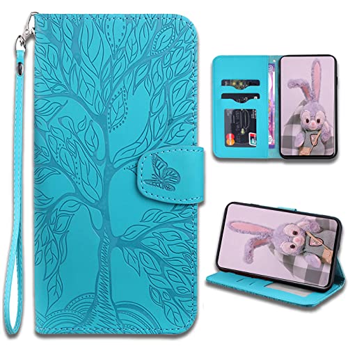 LEINOTWANCH Handyhülle für Samsung Galaxy J4+/J415F Wallet Flip Case Leder Handytasche,Magnetic Closure,Kartenfächer,Aufstellfunktion,schützend und geprägt mit Lebensbaum Muster-Blau LEINOTWANCH Handyhülle für Samsung Galaxy J4+/J415F Wallet Flip Case Leder Handytasche,Magnetic Closure,Kartenfächer,Aufstellfunktion,schützend und geprägt mit Lebensbaum Muster-Blau von LEINOTWANCH