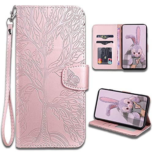 LEINOTWANCH Handyhülle für Samsung Galaxy J4+/J415F Wallet Flip Case Leder Handytasche,Magnetic Closure,Kartenfächer,Aufstellfunktion,schützend und geprägt mit Lebensbaum Muster-Rosa LEINOTWANCH Handyhülle für Samsung Galaxy J4+/J415F Wallet Flip Case Leder Handytasche,Magnetic Closure,Kartenfächer,Aufstellfunktion,schützend und geprägt mit Lebensbaum Muster-Rosa von LEINOTWANCH