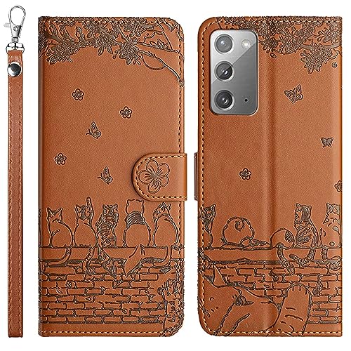 LEINOTWANCH Handyhülle für Samsung Galaxy Note20 5G Hülle Kätzchens Schmetterlings Blumes Leder Magnetic Closure Etui Klapphülle Wallet Handytasche Anti-Diebstahl Flip Cover Handyhülle,Braun LEINOTWANCH Handyhülle für Samsung Galaxy Note20 5G Hülle Kätzchens Schmetterlings Blumes Leder Magnetic Closure Etui Klapphülle Wallet Handytasche Anti-Diebstahl Flip Cover Handyhülle,Braun von LEINOTWANCH