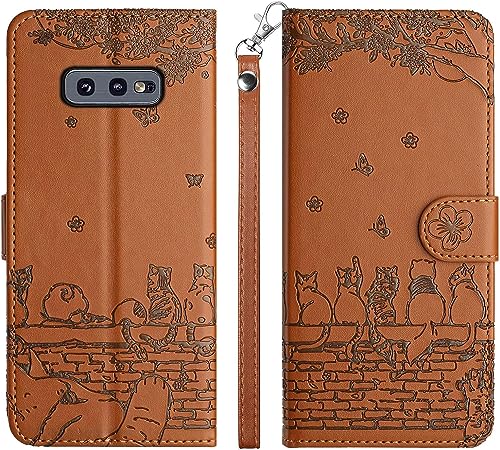 LEINOTWANCH Handyhülle für Samsung Galaxy S10e Hülle Kätzchens Schmetterlings Blumes Leder Magnetic Closure Etui Klapphülle Wallet Handytasche Anti-Diebstahl Flip Cover Handyhülle,Braun LEINOTWANCH Handyhülle für Samsung Galaxy S10e Hülle Kätzchens Schmetterlings Blumes Leder Magnetic Closure Etui Klapphülle Wallet Handytasche Anti-Diebstahl Flip Cover Handyhülle,Braun von LEINOTWANCH