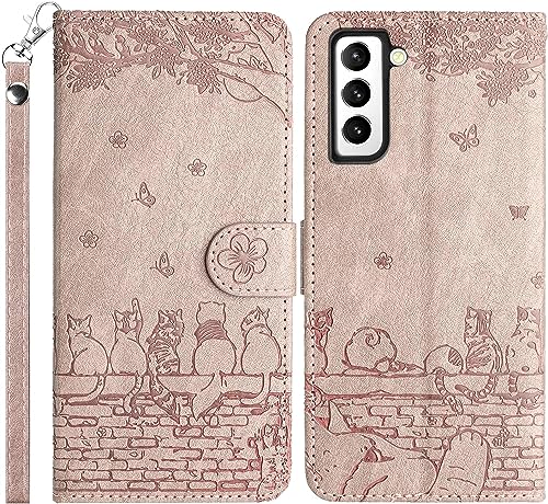 LEINOTWANCH Handyhülle für Samsung Galaxy S21 FE 5G Hülle Kätzchens Schmetterlings Blumes Leder Magnetic Closure Etui Klapphülle Wallet Handytasche Anti-Diebstahl Flip Cover Handyhülle,Hellviolett LEINOTWANCH Handyhülle für Samsung Galaxy S21 FE 5G Hülle Kätzchens Schmetterlings Blumes Leder Magnetic Closure Etui Klapphülle Wallet Handytasche Anti-Diebstahl Flip Cover Handyhülle,Hellviolett von LEINOTWANCH