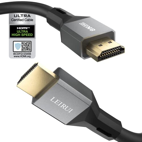 8K HDMI 2.1 zertifiziertes Kabel, ultraflexibles 48Gbps HDMI-Kabel mit 8K@60Hz, 4K@120Hz 144Hz, HDR, G-SYNC, FreeSync, eARC, Dolby, HDCP 2.3 für PC, Xbox, Apple TV, Soundbar , Sony, LG TV (3M) von LEIRUI