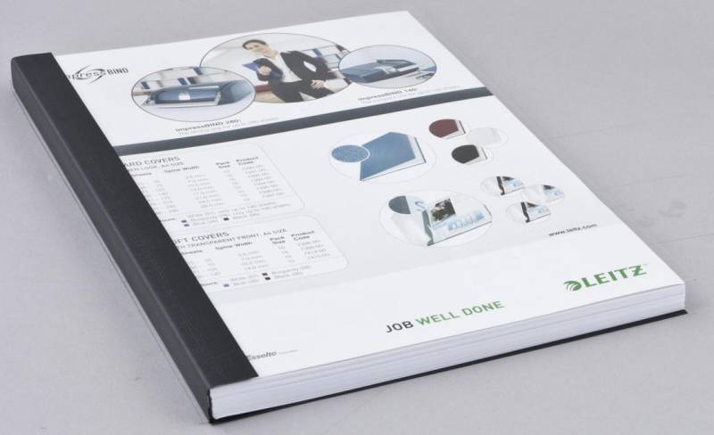 LEITZ Buchbindemappen schwarz für 106-140 Blatt DIN A4 von LEITZ