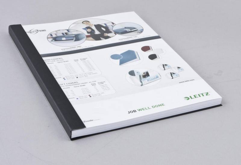 LEITZ Buchbindemappen schwarz für 71-105 Blatt DIN A4 von LEITZ