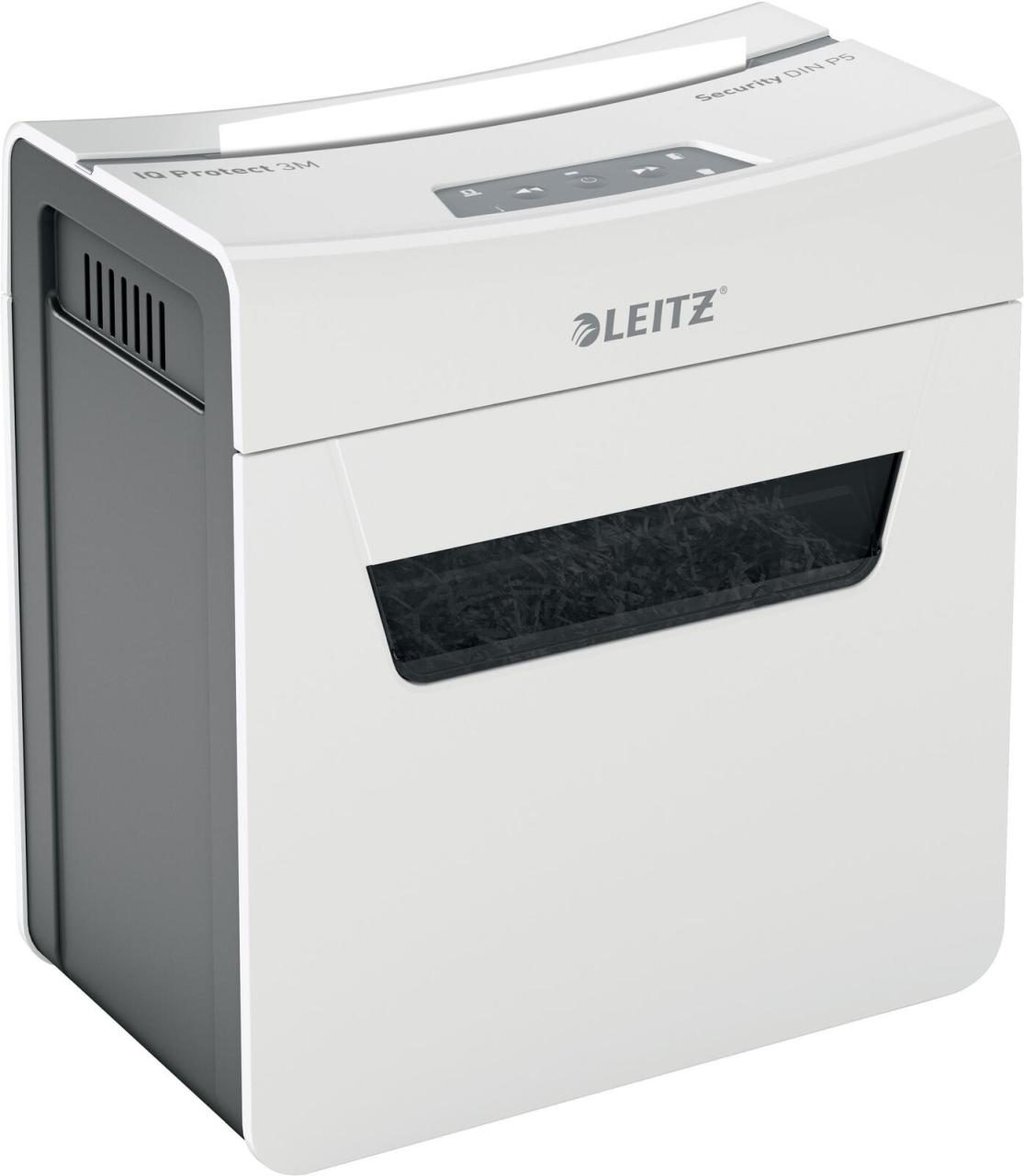 LEITZ Protect 3M Aktenvernichter mit Partikelschnitt bis 3 Blatt weiß LEITZ Protect 3M Aktenvernichter mit Partikelschnitt bis 3 Blatt weiß von LEITZ
