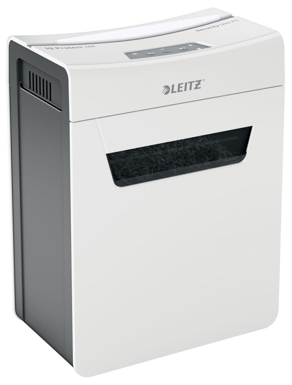 LEITZ Protect 4M Aktenvernichter mit Partikelschnitt bis 4 Blatt weiß LEITZ Protect 4M Aktenvernichter mit Partikelschnitt bis 4 Blatt weiß von LEITZ