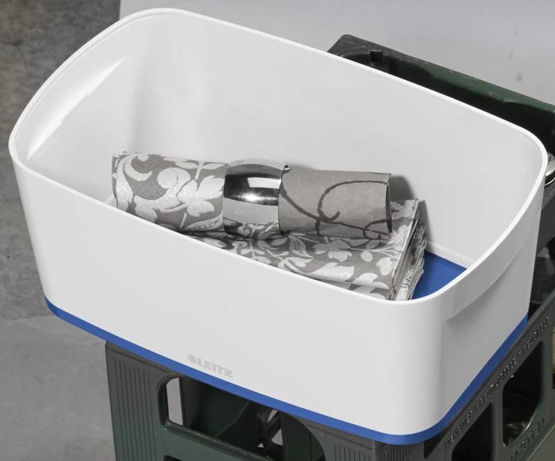 LEITZ Aufbewahrungsbox 5,0 l - 31,8 x 19,1 x 12,8 cm perlweiß/blau von LEITZ
