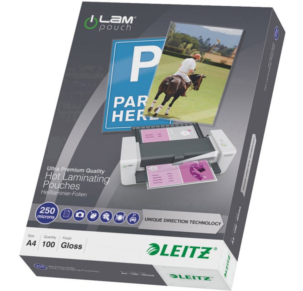 LEITZ Laminiergerät Leitz Laminierfolie DIN A4 250 micron glänzend 100 St. LEITZ Laminiergerät Leitz Laminierfolie DIN A4 250 micron glänzend 100 St. von LEITZ