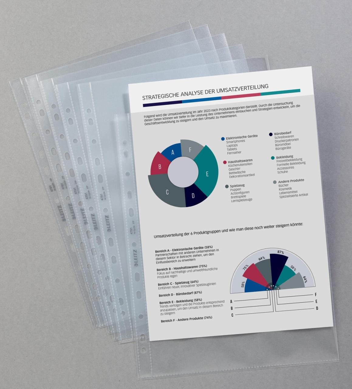 LEITZ Prospekthüllen DIN A4 0.1 mm transparent von LEITZ