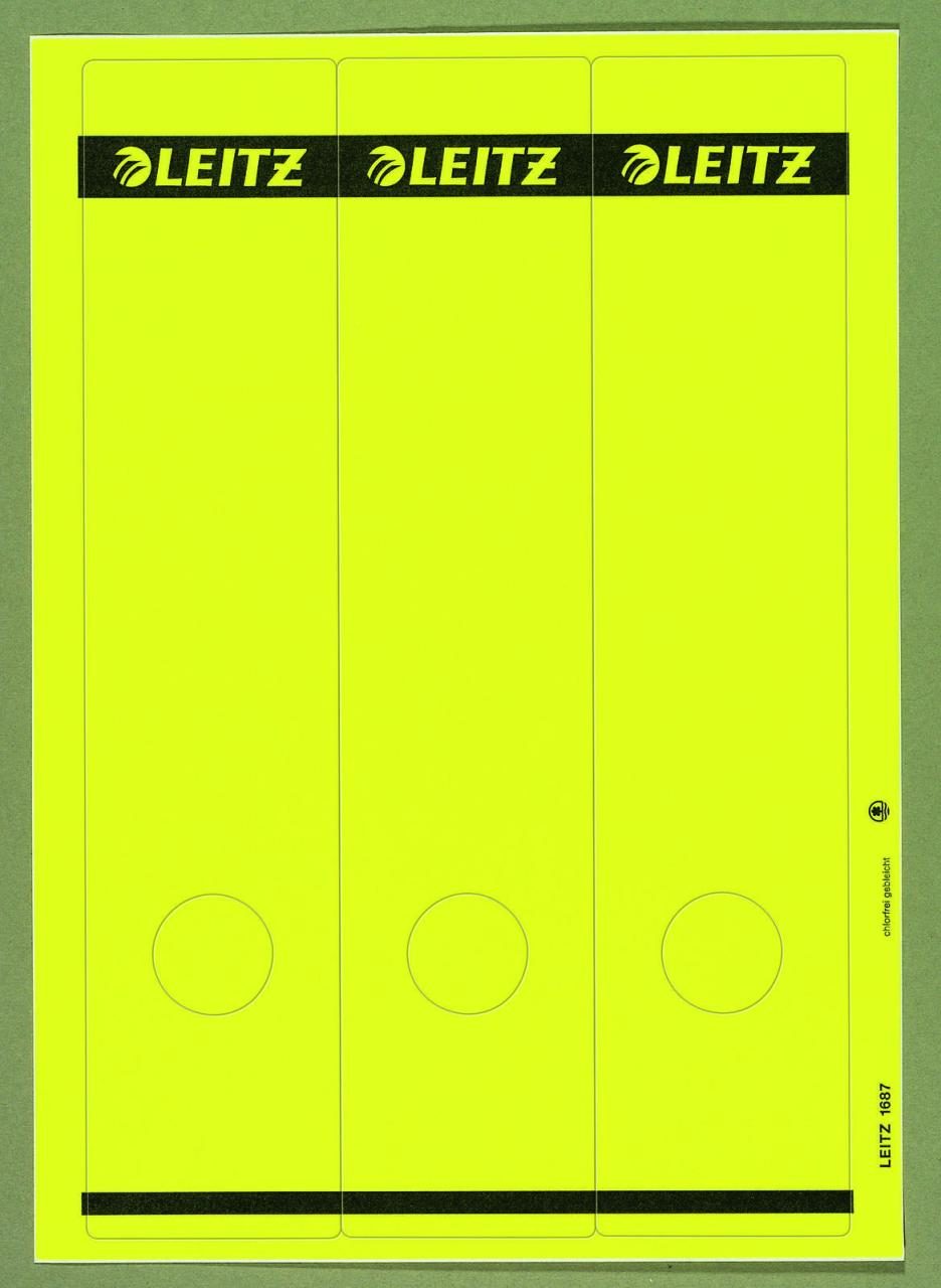 LEITZ Rückenschilder PC-R.Schld 80mm Lang gelb 75st 8 cm Gelb von LEITZ