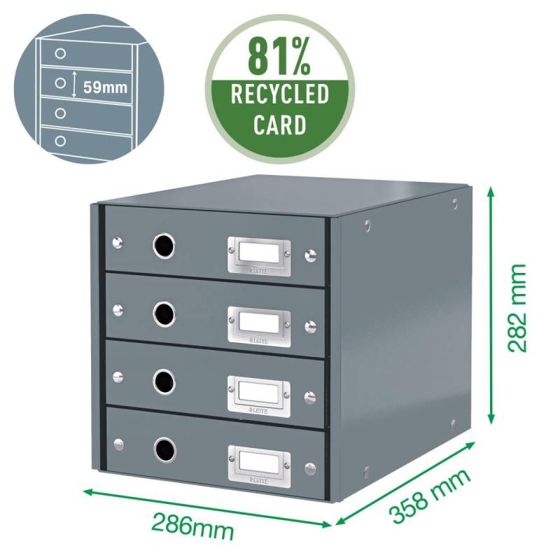 LEITZ Schubladenbox 60490051 DIN A4 29,0 x 36,0 x 28,3 cm von LEITZ