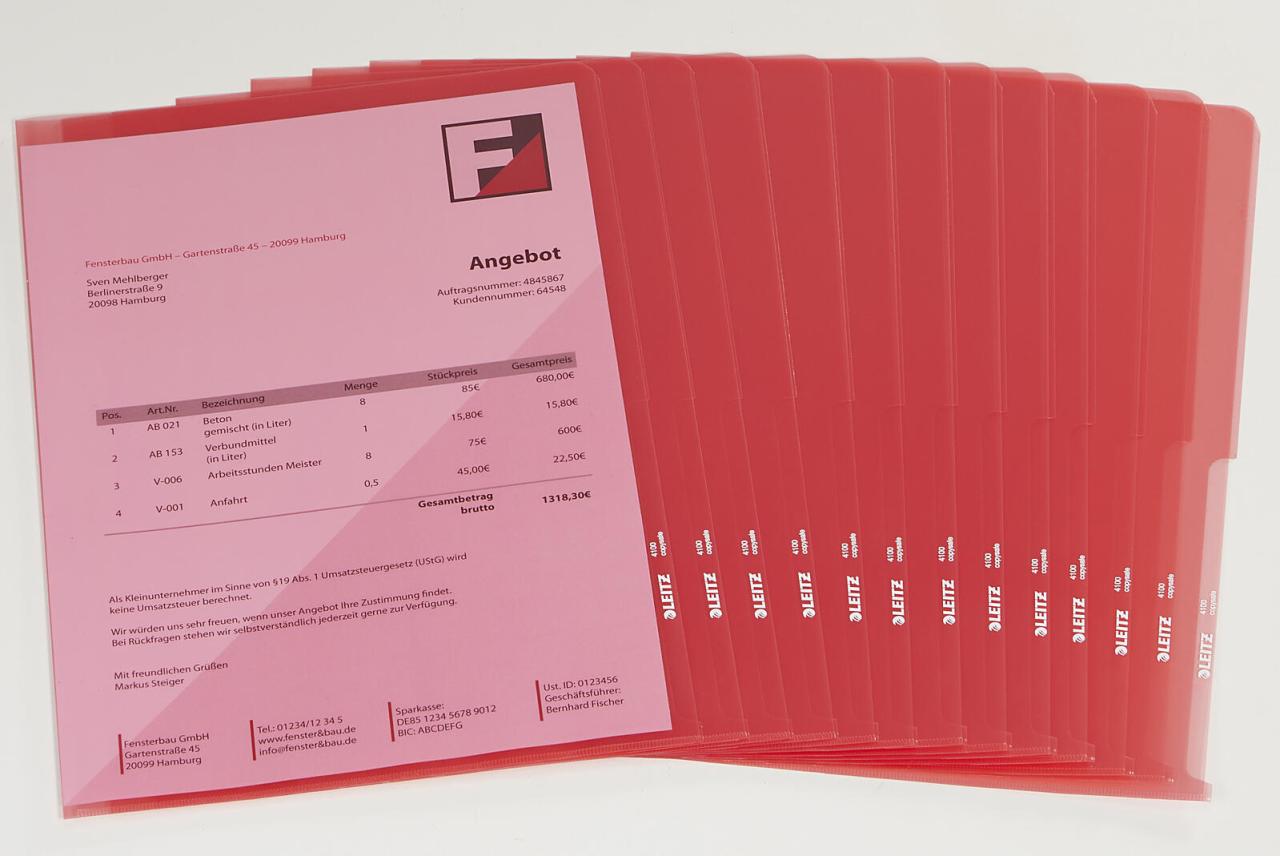 LEITZ Sichthüllen DIN A4 glatt 0.15 mm LEITZ Sichthüllen DIN A4 glatt 0.15 mm von LEITZ