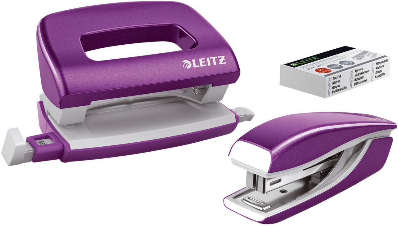 LEITZ Locher und Heftgeräte Set lila-metallic LEITZ Locher und Heftgeräte Set lila-metallic von LEITZ