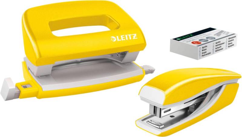 LEITZ Locher und Heftgeräte Set gelb-metallic von LEITZ
