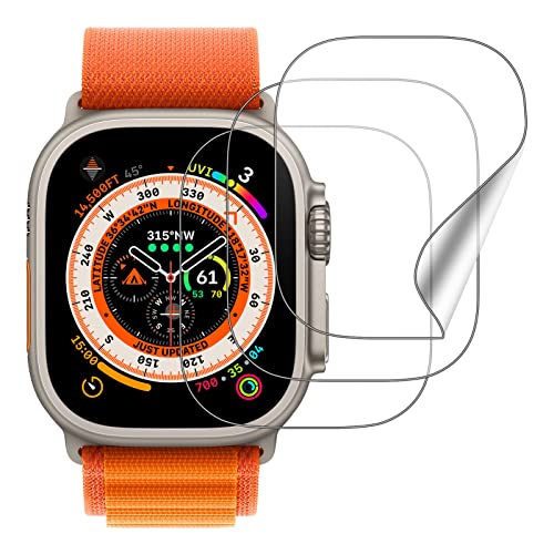 [3 Stück]Für Apple Watch Ultra 49mm Schutzfolie für Panzerglas Apple Watch Ultra 49mm, TPU Displayschutz für Watch Ultra 49 mm Panzerglasfolie,High Definition, blasenfreie, klare flexible TPU-Film von LEIXIUER