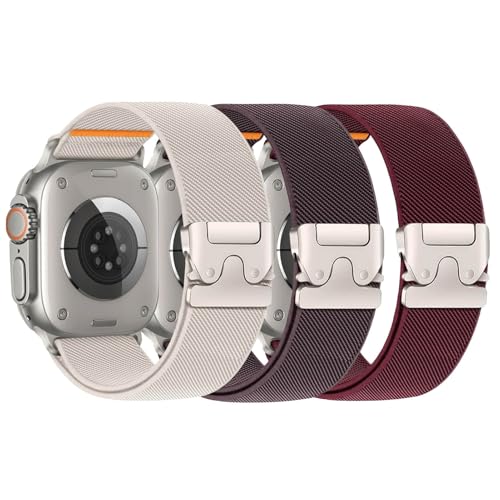 3 Stück Nylon Elastisches Armband Kompatibel mit Apple Watch Ultra/2 Armband 49mm 46mm 40mm 44mm 45mm 41mm 42mm 38mm für Herren,Stoff Sport Band für iWatch Ultra Armbänder Series 10/9/8/7/6/5/4/3/SE 3 Stück Nylon Elastisches Armband Kompatibel mit Apple Watch Ultra/2 Armband 49mm 46mm 40mm 44mm 45mm 41mm 42mm 38mm für Herren,Stoff Sport Band für iWatch Ultra Armbänder Series 10/9/8/7/6/5/4/3/SE von LEIXIUER