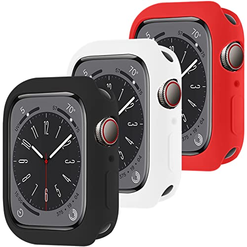 3er-Pack kompatibel mit Apple Watch Case Series 6/5/4/SE 40 mm, schlankes, Flexibles TPU, stoßfest, Bumper-Schutzhülle, Quattro 2.0-Serie, robuste, langlebige Hülle in Militärqualität Set A von LEIXIUER