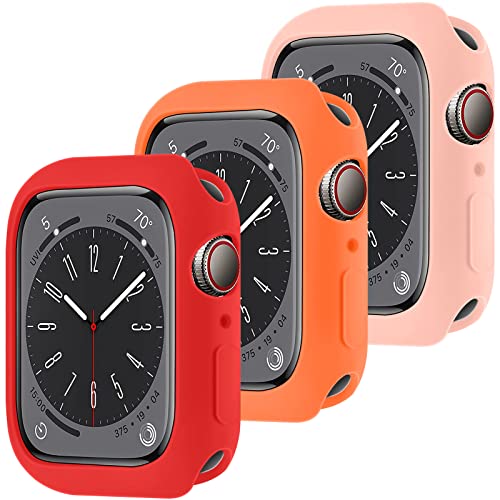 3er-Pack kompatibel mit Apple Watch Case Series 6/5/4/SE 40 mm, schlankes, Flexibles TPU, stoßfest, Bumper-Schutzhülle, Quattro 2.0-Serie, robuste, langlebige Hülle in Militärqualität Set D von LEIXIUER