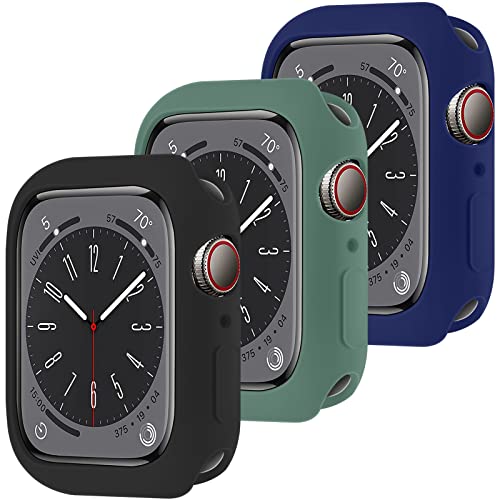 LEIXIUER 3er-Pack kompatibel mit Apple Watch Case Series 6/5/4/SE 40 mm, schlankes, flexibles TPU, stoßfest, Bumper-Schutzhülle, Quattro 2.0-Serie, robuste, langlebige Hülle in Militärqualität Set F von LEIXIUER