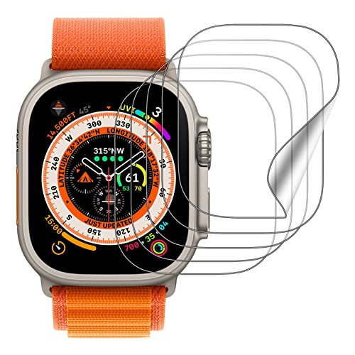 [5 Stück]Für Apple Watch Ultra 49mm Schutzfolie für Panzerglas Apple Watch Ultra 49mm, TPU Displayschutz für Watch Ultra 49 mm Panzerglasfolie,High Definition, blasenfreie, klare flexible TPU-Film von LEIXIUER