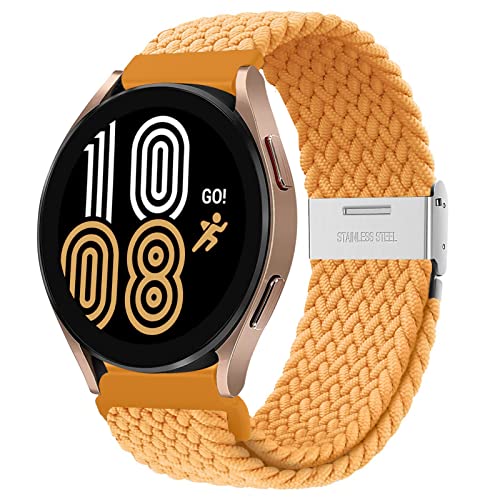 Geflochtenes Nylon-Schlaufenband für Samsung Galaxy Watch 3, 45 mm, 46 mm, für Huawei Watch GT 2/3/Pro, 46 mm, 22 mm, dehnbar, elastisches Nylon-Sport-Armband für Amazfit GTR 47 mm, Gelb von LEIXIUER