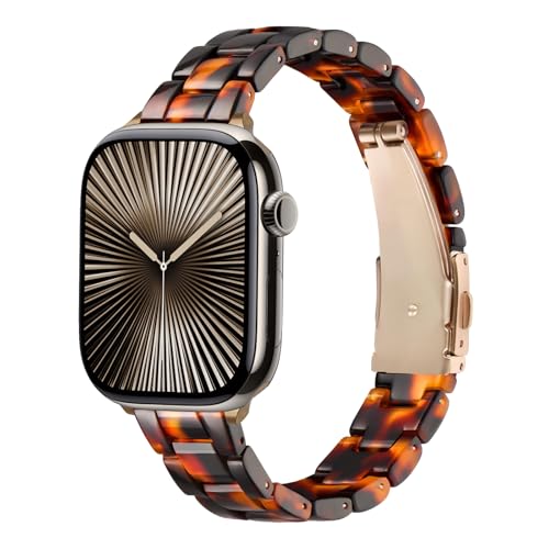 Harz Armband Kompatibel mit Apple Watch Armband 38mm Damen 40mm 41mm 42mm 44mm 45mm 46mm,Damen Schlank und Leicht Strap für Apple Watch SE Armbänder/iWatch Serie 10 9 8 7 6 5 4 3 Band von LEIXIUER