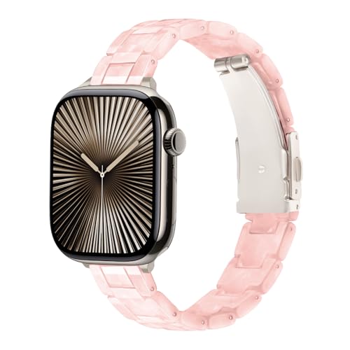 Harz Armband Kompatibel mit Apple Watch Armband 38mm Damen 40mm 41mm 42mm 44mm 45mm 46mm,Damen Schlank und Leicht Strap für Apple Watch SE Armbänder/iWatch Serie 10 9 8 7 6 5 4 3 Band Harz Armband Kompatibel mit Apple Watch Armband 38mm Damen 40mm 41mm 42mm 44mm 45mm 46mm,Damen Schlank und Leicht Strap für Apple Watch SE Armbänder/iWatch Serie 10 9 8 7 6 5 4 3 Band von LEIXIUER