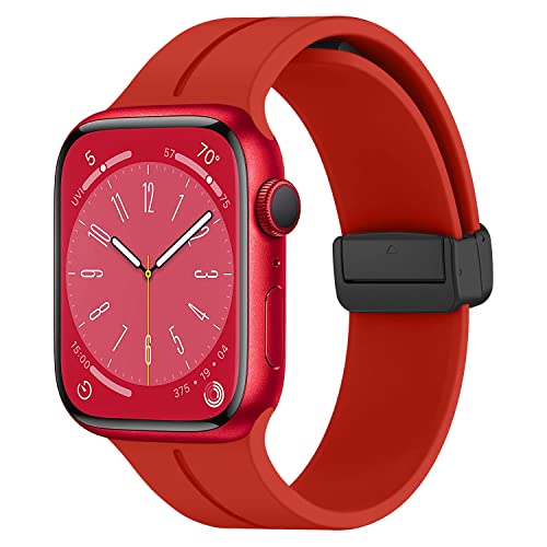 Magnetband Kompatibel mit Apple Watch Ultra/2 Armband 49mm 45mm 44mm 46mm 42mm 41mm 40mm iWatch Armbänder 38mm 42mm,Silikon Magnet Armband für iWatch Series 10/9 8/7/6/5/4/3/SE 2nd Herren/Damen Magnetband Kompatibel mit Apple Watch Ultra/2 Armband 49mm 45mm 44mm 46mm 42mm 41mm 40mm iWatch Armbänder 38mm 42mm,Silikon Magnet Armband für iWatch Series 10/9 8/7/6/5/4/3/SE 2nd Herren/Damen von LEIXIUER