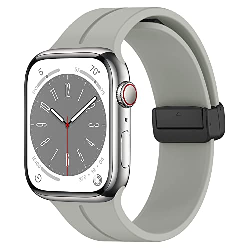 Magnetband Kompatibel mit Apple Watch Ultra/2 Armband 49mm 45mm 44mm 46mm 42mm 41mm 40mm iWatch Armbänder 38mm 42mm,Silikon Magnet Armband für iWatch Series 10/9 8/7/6/5/4/3/SE 2nd Herren/Damen Magnetband Kompatibel mit Apple Watch Ultra/2 Armband 49mm 45mm 44mm 46mm 42mm 41mm 40mm iWatch Armbänder 38mm 42mm,Silikon Magnet Armband für iWatch Series 10/9 8/7/6/5/4/3/SE 2nd Herren/Damen von LEIXIUER