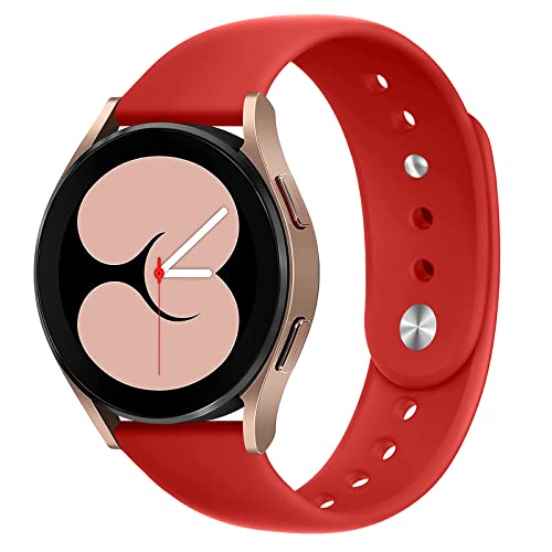 Silikon Armband kompatibel mit Samsung Galaxy Watch 6/5/4 40/42/44/46/43/47mm Uhrenarmband,20mm Weiches Silikon Sport Armbänder Ersatzbänder für Galaxy Watch 5 Pro 45mm/3 41mm(Rot) von LEIXIUER