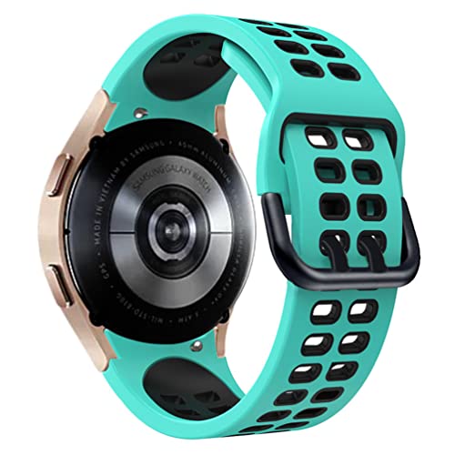 für Samsung Galaxy Watch 6/5/4/6 4 Classic 40/44/43/47/42/46mm/Galaxy Watch 5 Pro 45mm Armband, Buntes Silikon Einstellbar Sport Ersatzband, Zweifarbig atmungsaktives Uhrenarmband Grün Schwarz von LEIXIUER