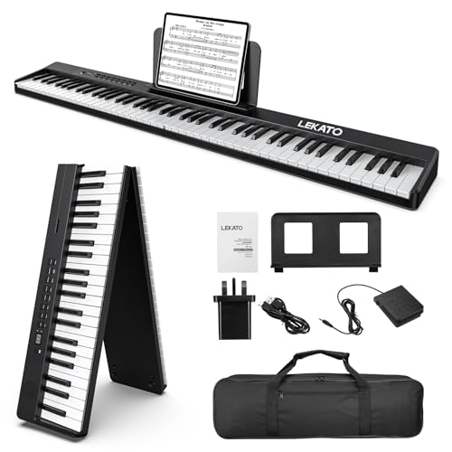 LEKATO 88 Tasten Faltbare Klaviertastatur, Semi-Weighted Keyboard mit Sustian Pedal, Tragetasche, MIDI, Bluetooth, Splitfunktion, Tragbares Digitalpiano für Anfänger, Kinder, Erwachsene LEKATO 88 Tasten Faltbare Klaviertastatur, Semi-Weighted Keyboard mit Sustian Pedal, Tragetasche, MIDI, Bluetooth, Splitfunktion, Tragbares Digitalpiano für Anfänger, Kinder, Erwachsene von LEKATO