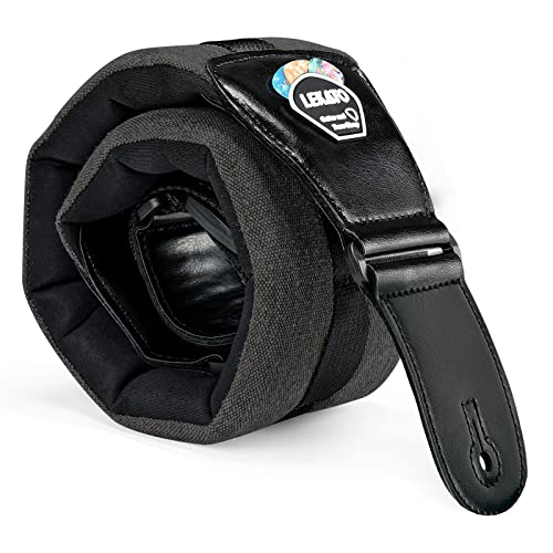 LEKATO Bassgurt für Bass & E-Gitarre mit 3,5 Zoll breitem, verdicktem, schaumstoffgepolstertem Gitarrengurt, verstellbare Länge von 45 bis 55 Zoll, Bassgitarrengurt mit Plektrenhalter LEKATO Bassgurt für Bass & E-Gitarre mit 3,5 Zoll breitem, verdicktem, schaumstoffgepolstertem Gitarrengurt, verstellbare Länge von 45 bis 55 Zoll, Bassgitarrengurt mit Plektrenhalter von LEKATO