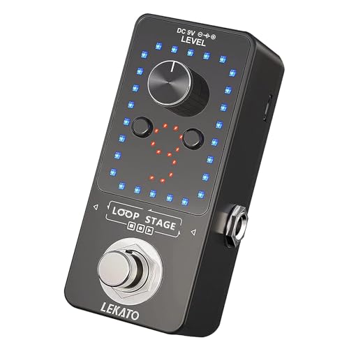 LEKATO Gitarre Loop Effektpedal mit 9 Schnallen Integrierte Stimmgerät Loop Station Max 40 Minuten Aufnahmezeit Elektrische Gitarre Looper für Bass-Tastatur von LEKATO