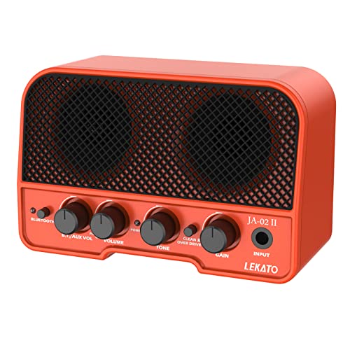 5W Mini-Gitarrenverstärker, LEKATO E-Gitarren-Verstärker mit dualem Lautsprecher Tragbare Gitarren-Combo Miniverstärker mit Clean- und Overdrive-Kanal für E-Gitarre, Ideal für Übungsverstärker Orange 5W Mini-Gitarrenverstärker, LEKATO E-Gitarren-Verstärker mit dualem Lautsprecher Tragbare Gitarren-Combo Miniverstärker mit Clean- und Overdrive-Kanal für E-Gitarre, Ideal für Übungsverstärker Orange von LEKATO