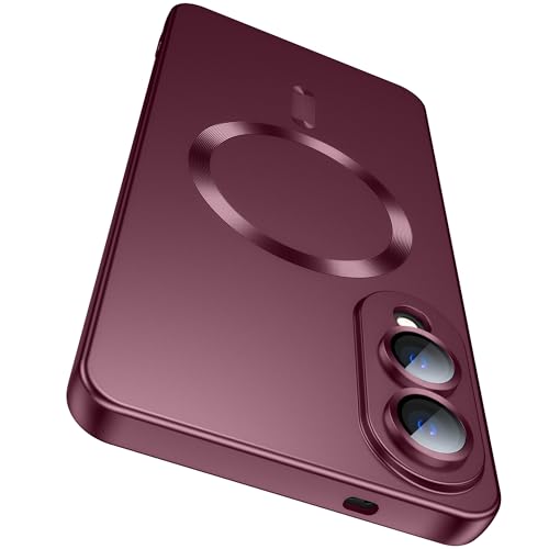 LEKEVO Magnetische Schutzhülle für Samsung Galaxy S25 Edge, kompatibel mit MagSafe, integrierter Kameralinsenschutz, schlank, weiches Silikon, stoßfest, metallisch, glänzend, Burgunderrot LEKEVO Magnetische Schutzhülle für Samsung Galaxy S25 Edge, kompatibel mit MagSafe, integrierter Kameralinsenschutz, schlank, weiches Silikon, stoßfest, metallisch, glänzend, Burgunderrot von LEKEVO