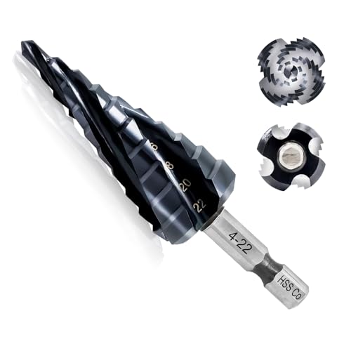 LEKOMESH Cobalt HSS Stufenbohrer 4-22mm - Kegelbohrer Stufenbohrer M35 - Schälbohrer für Edelstahl Metall Aluminium Kupfer Kunststoff Holz - 10 Stufen Schälbohrer LEKOMESH Cobalt HSS Stufenbohrer 4-22mm - Kegelbohrer Stufenbohrer M35 - Schälbohrer für Edelstahl Metall Aluminium Kupfer Kunststoff Holz - 10 Stufen Schälbohrer von LEKOMESH