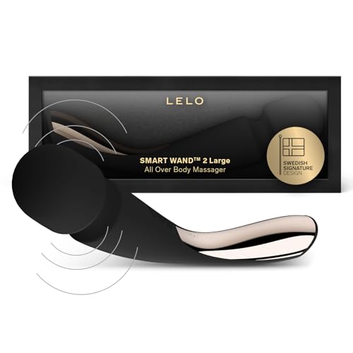 LELO SMART WAND 2, Massagestab in L, Ganzkörper Massager mit Tiefenwirkung und 10 Vibrationsmustern, Black von LELO