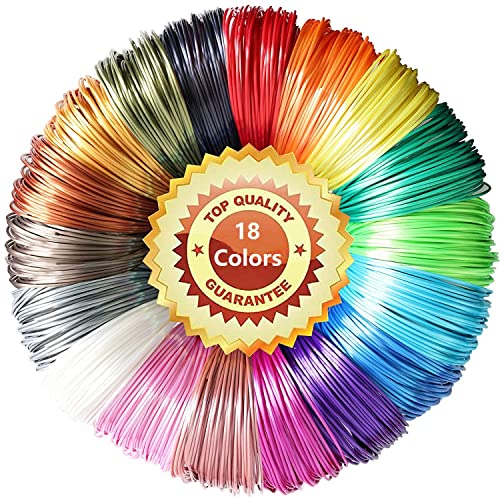 LELYFIT PLA 3D-Stift-Filament, 18 Farben, je 5 m – PLA-Filament für 3D-Stift, 1,75 mm, 3D-Stift-Farben, 3D Druck Filament Farbsatz (18 Farben) von LELYFIT