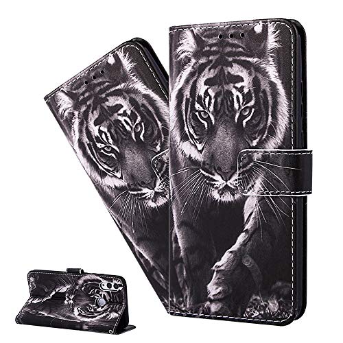 LEMAXELERS Galaxy A14 5G Hülle,Für Samsung Galaxy A14 5G Handyhülle Netter Tiger Flip Case PU Leder Case Cover Magnet Schutzhülle Ständer Handytasche für Samsung Galaxy A14 5G,YB Black White Tiger von LEMAXELERS