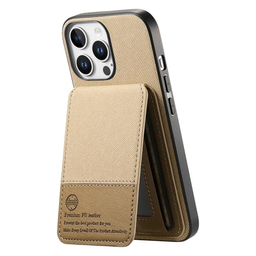 LEMAXELERS Handyhülle für iPhone 15 Pro Hülle Flip Brieftasche [RFID-Blockierung] Cover Stoßfest Schutzhülle mit Kartenfach Ständer Wallet Case Handy Tasche Kompatibel mit iPhone 15 Pro Gold SDXB von LEMAXELERS