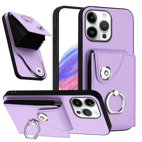 LEMAXELERS Hülle für iPhone 16 Pro Max PU Leder Hülle mit Kartenfach Ständer,HandyHülle Bumper Case Schutzhülle 360 Grad Ring Halter Stoßfeste Handy Hüllen für iPhone 16 Pro Max Purple YBFQ LEMAXELERS Hülle für iPhone 16 Pro Max PU Leder Hülle mit Kartenfach Ständer,HandyHülle Bumper Case Schutzhülle 360 Grad Ring Halter Stoßfeste Handy Hüllen für iPhone 16 Pro Max Purple YBFQ von LEMAXELERS