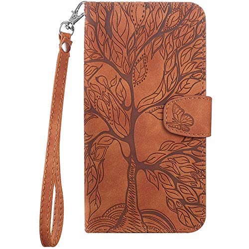 LEMAXELERS iPhone 11 Pro Hülle,iPhone 11 Pro Handyhülle Geprägte Baum des Lebens Flip Case PU Leder Cover Magnet Schutzhülle Tasche Ständer Handytasche für iPhone 11 Pro 5.8 Zoll,RT Tree Brown von LEMAXELERS