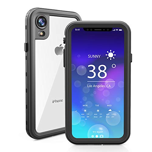 LEMAXELERS wasserdichte Hülle für iPhone XR Unterwasser Handytasche IP68 Wasserdicht Hülle mit Kameraschutz 360 Grad Outdoor Schutzhülle Robust Case Handyhülle für iPhone XR Schwarz FSK von LEMAXELERS