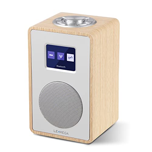 LEMEGA CR4 DAB/DAB+ und UKW Digitalradio,Bluetooth Lautsprecher, DAB Radio,Doppelwecker,Küchen/Schlaf/Snooze Timer,Farbdisplay,Kopfhöreranschluss,Holzoptik,Netzbetrieb - Weiß Eiche LEMEGA CR4 DAB/DAB+ und UKW Digitalradio,Bluetooth Lautsprecher, DAB Radio,Doppelwecker,Küchen/Schlaf/Snooze Timer,Farbdisplay,Kopfhöreranschluss,Holzoptik,Netzbetrieb - Weiß Eiche von LEMEGA