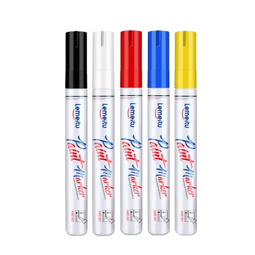 Permanent Marker Wasserfeste Stifte:5 Farben Permanentmarker, Glasstifte und Lackstifte zum Zeichnen auf Stein, Metall, Kunststoff, Tassen, Holz, Keramik, und Reifen, Farbechte Marker auf Ölbasis Permanent Marker Wasserfeste Stifte:5 Farben Permanentmarker, Glasstifte und Lackstifte zum Zeichnen auf Stein, Metall, Kunststoff, Tassen, Holz, Keramik, und Reifen, Farbechte Marker auf Ölbasis von LEMEITU