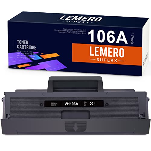 LEMERO SUPERX 106A W1106A Toner(Mit Chip) Kompatibel für HP 106A für HP Laser MFP 135a 135w 135r 137fnw HP Laser 107a 107w 107r（1xSchwarz） von LEMERO SUPERX
