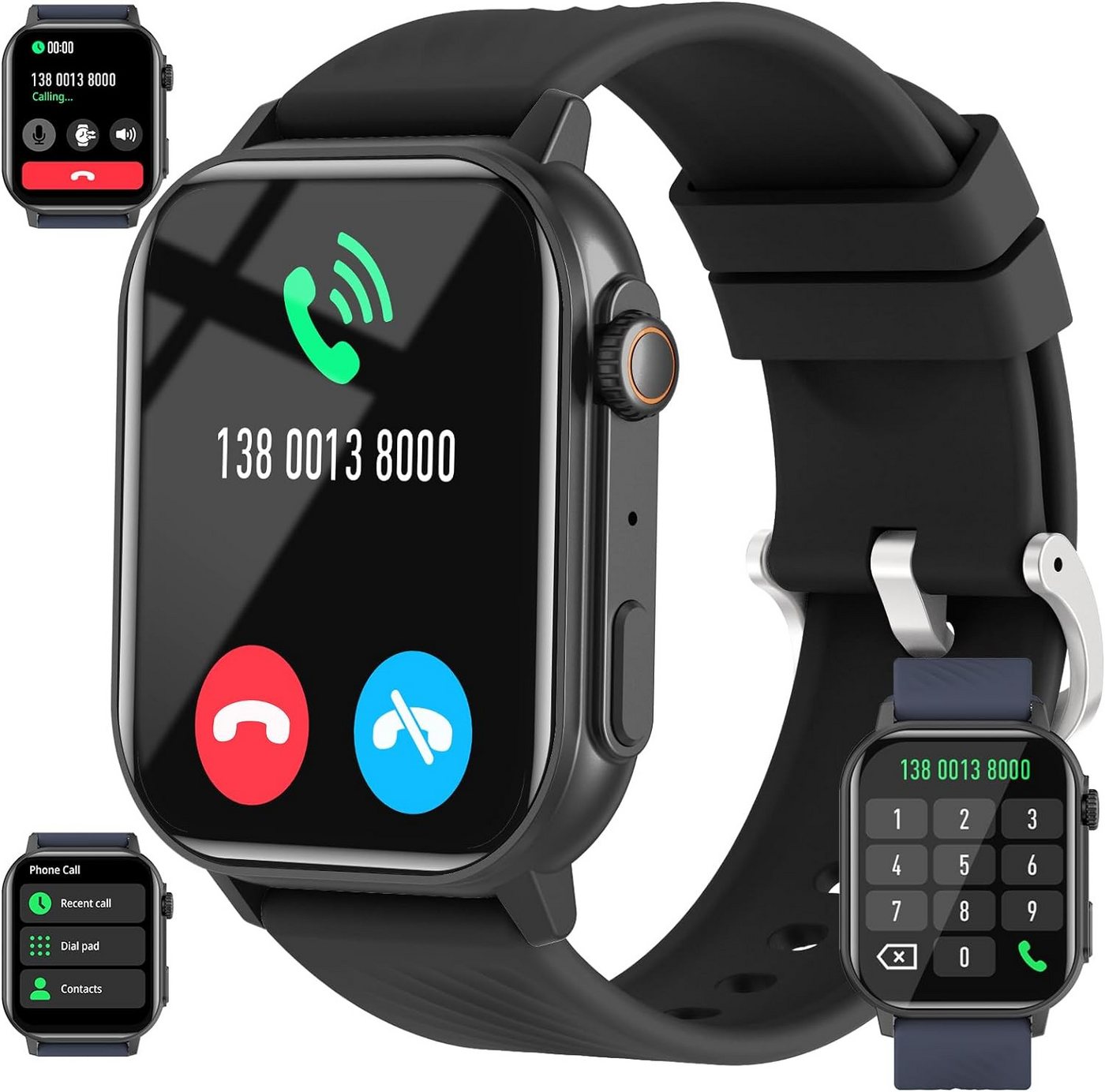 LEMFO Fitness-Tracker Herren's Anrufen 120+ Sportmodi Smartwatch (2,02 Zoll, Android / iOS), mit Herzfrequenz, Schlafüberwachung, Blutsauerstoff, Schrittzähler von LEMFO
