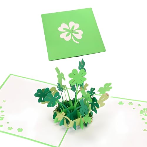 Pop-Up Karte Glücksklee, 3D Geburtstags-Karte, 15 x 15 cm Handgemachte 3D Genesungskarte, Glückwunschkarte für Geburtstag für Alles Karte, Geburtstagskarte Geschenk für Ihre Verwandten Pop-Up Karte Glücksklee, 3D Geburtstags-Karte, 15 x 15 cm Handgemachte 3D Genesungskarte, Glückwunschkarte für Geburtstag für Alles Karte, Geburtstagskarte Geschenk für Ihre Verwandten von LEMLIN