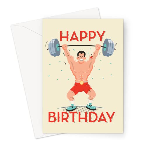 Geburtstagskarte zum Gewichtheben von schweren Gewichten. von LEMON LOCO